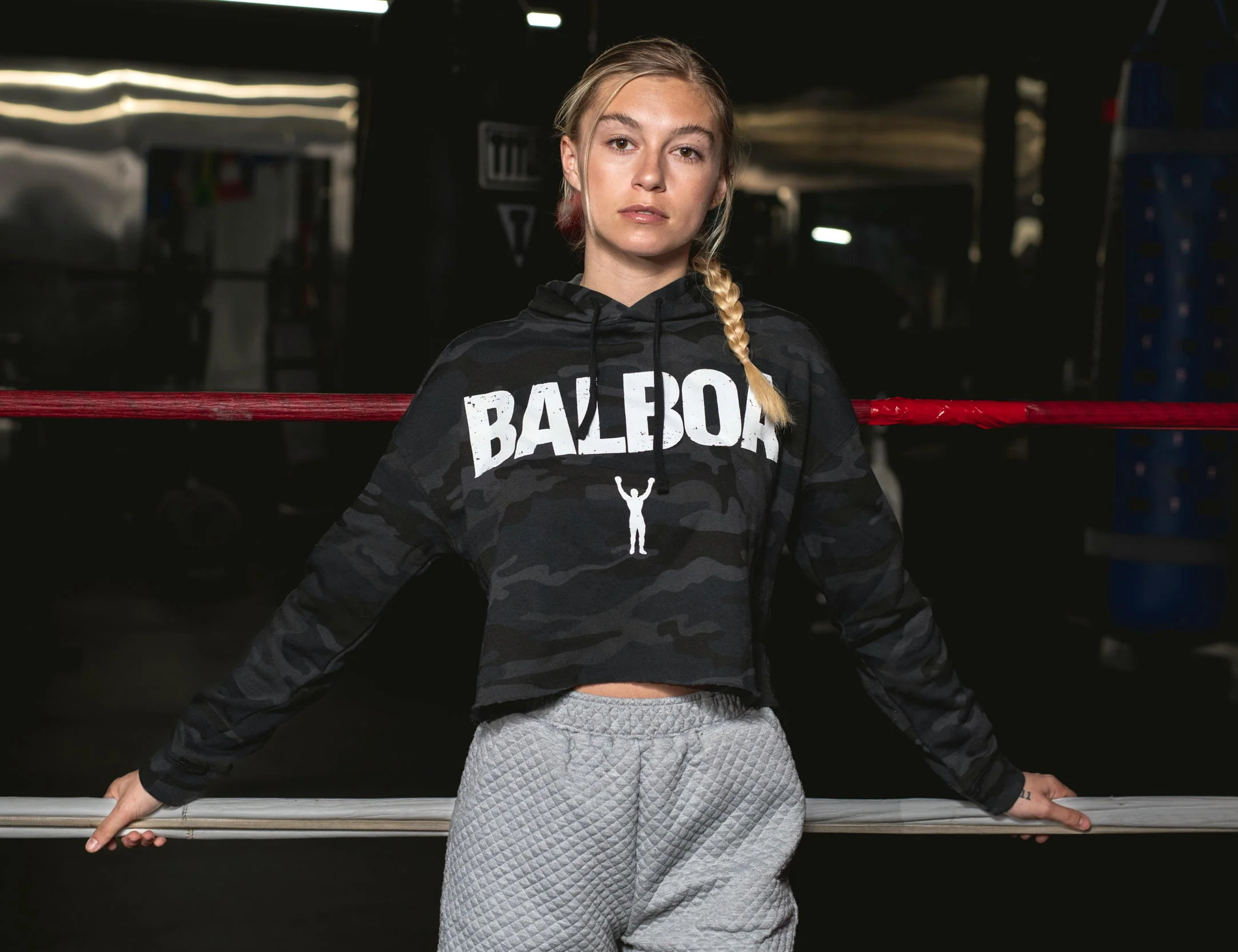 BALBOA Camo Cropped Pullover Hoodie - Image 4